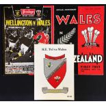 Wales on tour Rugby programmes from the 1960's onwards - 1969 v New Zealand 1st test, 1988 v