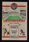 1952/53 Sunderland v Manchester United Div. 1 Football programme played Wednesday 18 February 1953