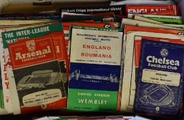 Collection of international football programmes from 1950's onwards to include youth, schools,