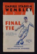 1939 fa Cup Final at Wembley Football programme Portsmouth v Wolverhampton Wanderers. 29 April 1939.