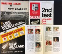 4x 1977 British & Irish Lions Rugby New Zealand tour test programmes one signed - 1st, 2nd, 3rd