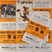 Collection of Hull City home Football Programmes to include 1949/50 Plymouth Argyle, Sheffield