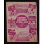 Pre-war 1938/39 Liverpool v Wolverhampton Wanderers Football Programme dated 25 February 1939 at