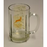 1966/67 South Africa tour of Australia commemorative glass tankard - 1pt tankard with players