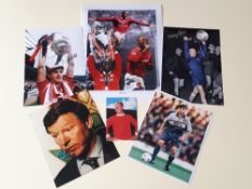Manchester United Signed Photographs includes Andy Cole Montage, Nobby Stiles, Norman Whiteside, Sir