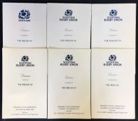 Collection of Scotland Six Nations Rugby Dinner Menus selection - v Wales 2001 and 2003, France 2000