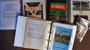 Selection of Scotland v England Football programmes 1956 - 1989 in a binder with hand written