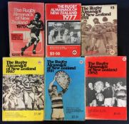Rugby Almanack of New Zealand books (6) - including years 1976,1977,1978,1980,1981 and 1982, three