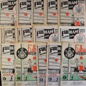 1950s Fulham Home Football programmes covers whole decade includes 1950 Huddersfield Town, 1951