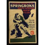 1931-32 South Africa Springboks Rugby tour to UK souvenir book in the original pictorial