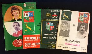 4x 1980 British Lions v South Africa rugby test programmes - for all test played at Cape Town,