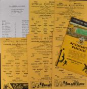 Wolverhampton Wanderers Reserves homes v Chesterfield football programmes 1960/61, 1961/62, 1962/63,