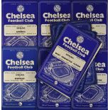 Chelsea home Football Programmes 1956/57 WBA, 1957/58 Aston Villa, Manchester City, Wolves 1958/59