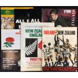 New Zealand v England rugby programmes from the 1970's onwards - incl 1973 at Auckland, 1985 1st and