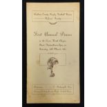 Scarce 1925 Durham County Rugby Union Referees' Society First Annual Dinner Menu - held at The Crown