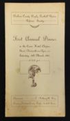 Scarce 1925 Durham County Rugby Union Referees' Society First Annual Dinner Menu - held at The Crown