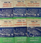 FA Cup Final Football Programmes to include 1956, 1957, 1958, 1959, 1960, 1962. Fair-Good. (6)