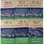 FA Cup Final Football Programmes to include 1956, 1957, 1958, 1959, 1960, 1962. Fair-Good. (6)