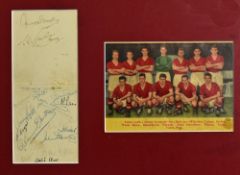 Framed and glazed montage of Manchester United featuring the 1955/56 season United team with