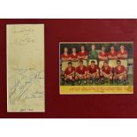 Framed and glazed montage of Manchester United featuring the 1955/56 season United team with