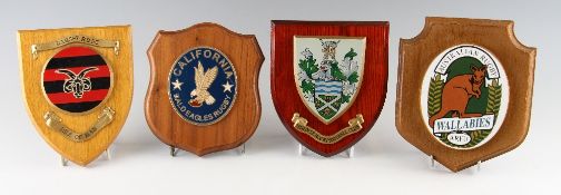 4x various and interesting Rugby plaques - Australian Wallabies (resin but in wooden style),