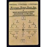 Extremely rare 1888/89 (the 1st football league season) Wolverhampton Wanderers v West Bromwich