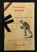 1923 New Zealand Canterbury RFU Rugby team dinner menu - on behalf of Canterbury Representative