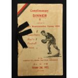 1923 New Zealand Canterbury RFU Rugby team dinner menu - on behalf of Canterbury Representative