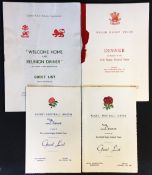 Collection of International Rugby Dinner menus from 1957 onwards (4) - incl Wales v Ireland 1957,