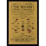 1943/44 War league Wolverhampton Wanderers v Wrexham Football Programme 1st April 1944 single sheet.