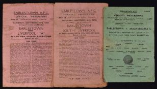 Non-league 1946/47 Earlestown football programmes includes v South Liverpool, v Skelmersdale United,