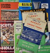 Selection of football programmes to include UEFA cup finals 1972 Spurs v Wolves (H&A), 1974, 1979,