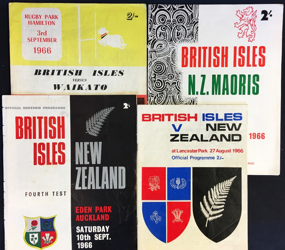 1966 British & Irish Lions Rugby New Zealand tour programmes - v N.Z. Maoris, Waikato wit 3rd and