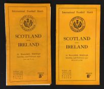 2x early Scotland v Ireland rugby programmes - to include 1936 (covers split) and 1951 (Ireland