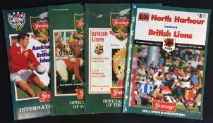 4x 1993 British & Irish Lions Rugby New Zealand tour programmes - v North Harbour, v Canterbury, v