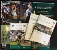 Oxford v Cambridge Varsity rugby programmes from 2000 to 2010 - lacking 2007, all glossy magazine