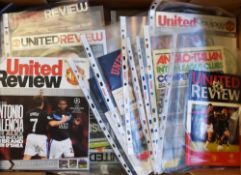 Selection of Manchester United European Football programmes from 1973 onwards all home programmes,