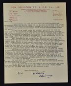 1951 New Brighton FC letter from the Chairman and signed R. Whitby explaining the financial