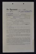 1949 Wolverhampton Wanderers player contract between the club and Leslie Smith, signed by J.