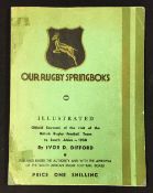 1938 British Lions Rugby Tour to South Africa Souvenir Book titled "Our Rugby Springboks illustrated