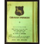 1938 British Lions Rugby Tour to South Africa Souvenir Book titled "Our Rugby Springboks illustrated