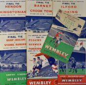 Collection of FA Amateur Cup Finals Football Programmes 1949, 1952, 1953, 1957, 1958, 1959 and 1960.