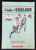 1988 Fiji v England Rugby programme - celebrating Fiji 75th Anniversary played at Suva, England