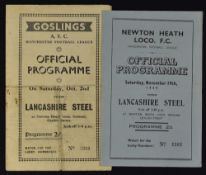 Non-league 1948/49 Goslings (Manchester United nursery club) v Lancashire Steel football programme 4