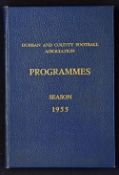 1955 Durban and County Football Association Bound Volume of Football Programmes to include Natal