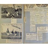1959 Bolton Wanderers tour of South Africa News Cuttings in scrap book with match reports/photos.