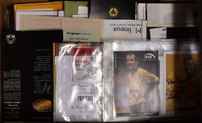 Wolverhampton Wanderers memorabilia to include 'End of season dinner menus', 'Hall of Fame' menus,