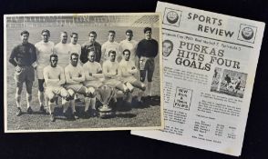 c.1960s Real Madrid Football Press Photograph includes depicts a team photograph including Del