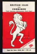 1971 British Lions Rugby tour to New Zealand programme - v Combined (South Canterbury, Mid-