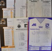 Collection of Wolverhampton Wanderers team sheets for 1997/98 season to include the Steve Bull
